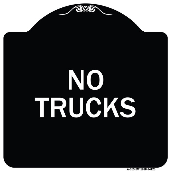 Signmission Driveway No Trucks Heavy-Gauge Aluminum Architectural Sign, 18" x 18", BW-1818-24123 A-DES-BW-1818-24123 - main